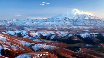 Обои Эльбрус, 5k, 4k, Кавказ, горы, вулкан, небо, луг, Elbrus, 5k, 4k  wallpaper, Caucasus, mountains, volcano, sky, meadows, Природа #6132