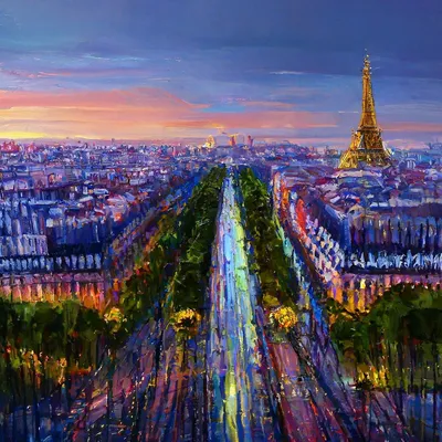 Картина Champs-Elysees (Елисейские поля, копия Марии Потаповой) 60x90  MP191001 купить в Москве