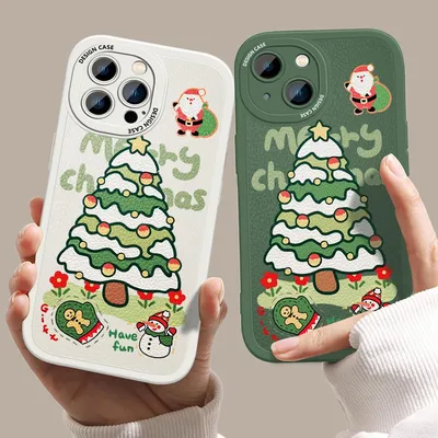 Рождественская елка снежинка новогодние подарки чехол для телефона  конфетные цвета для iPhone 6 7 8 11 12 13 s mini pro X XS XR MAX Plus |  AliExpress