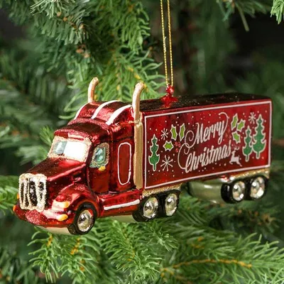 Ёлочная игрушка Glass Merry Xmas Truck Red 17,5 cm, Goodwill | Home Concept