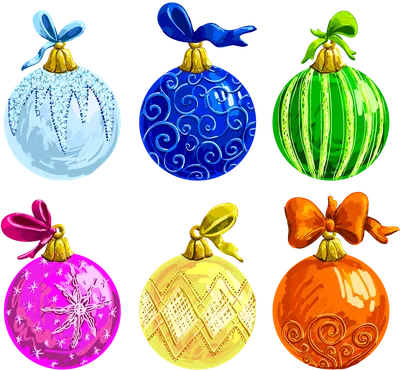 Рисованные елочные игрушки (шары) — векторные и в формате png — Abali.ru