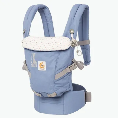 Эрго-рюкзак Ergo Baby Carrier Адапт голубой жираф София для новорожденных