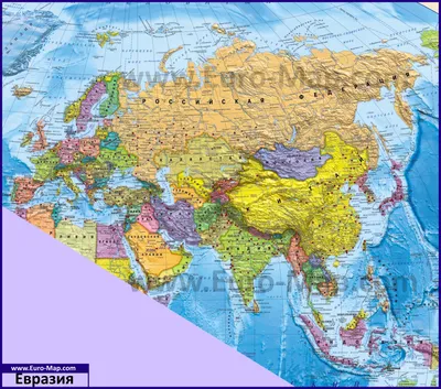 Плоская Карта Евразии — стоковая векторная графика и другие изображения на  тему Азия - Азия, Без людей, Белый - iStock