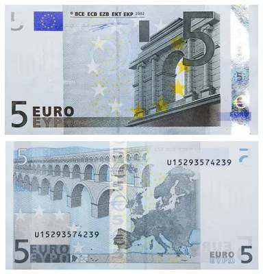 Банкнота евросоюз 5 евро 2002 (Pick **) стоимостью 944 руб.