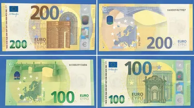 Новые 100 и 200 Евро: фото и краткий обзор | Журнал для банков BANKOMAT 24