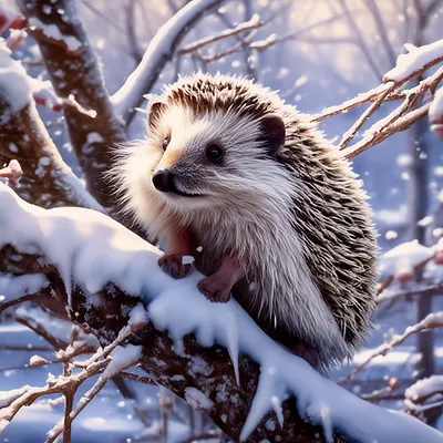 Зимние картинки ❄️ Замороженный ёжик …» — создано в Шедевруме