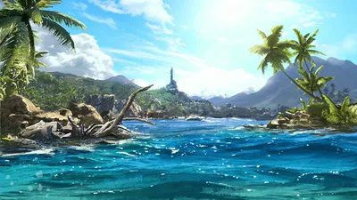 Pictures Far Cry Far Cry 3 Sea Games Tropics palm trees 1366x768