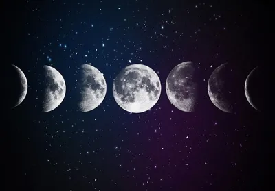Фазы луны от старой к молодой , …» — создано в Шедевруме