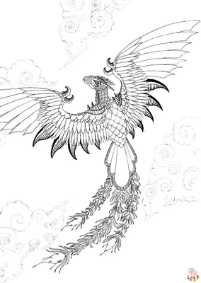 Иллюстрация Птица Феникс. в стиле другое | Illustrators.ru