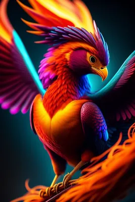 Птица Феникс, красиво, Yandex ART» — создано в Шедевруме