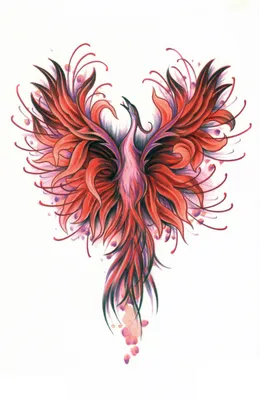 иллюстрация небесного феникса в огне. символ возрождения. феникс с горящими  крыльями и перьями. генеративный помощник Стоковое Фото - изображение  насчитывающей фе, красивейшее: 268200182