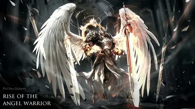 Angel intervening in battle with demon mtg fantasy art on Craiyon