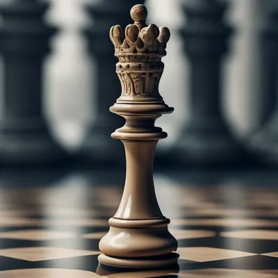 Шахматная фигура ферзь с маленьким …» — создано в Шедевруме