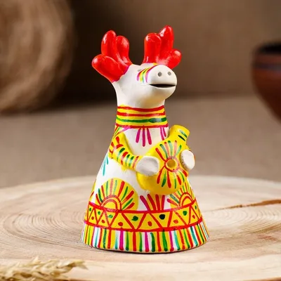 Филимоновская игрушка колокольчик \"Олень\" - купить Сувенир по выгодной цене  в интернет-магазине OZON (509433669)