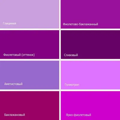Оттенки фиолетового цвета.