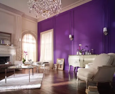 Фиолетовый цвет в интерьере: 30 фото, сочетания фиолетового с другими  цветами | Hoff