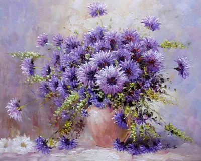 Фиолетовые цветы» — создано в Шедевруме
