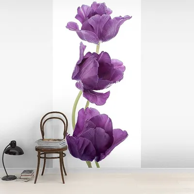 Фотообои Фиолетовые цветы в стиле Арт купить на стену • Эко Обои