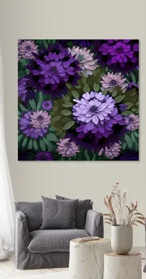 Обои в зал фото 254х184 см Фиолетовые цветы на черных стеблях (1232P4)+клей  (ID#1137469157), цена: 850 ₴, купить на Prom.ua