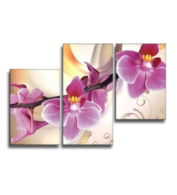 Фиолетовые цветы на стене 30x30 cm @ Freetimehobby
