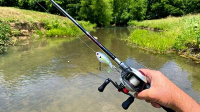 Fishing Big Lures in a Small Creek - YouTube