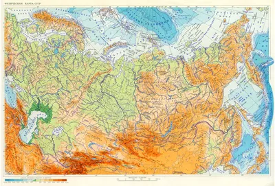 Карта России физическая, 101 x 70 см, 1:8.5 млн, ламинированная (КН051) -  Купить по цене от 137.00 руб. | Интернет магазин SIMA-LAND.RU