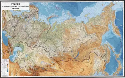 Физическая карта России в хорошем качестве, атла и география
