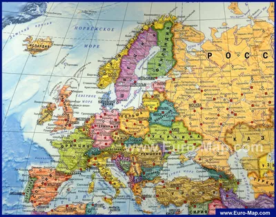 Европейская часть России. Физическая карта - Регионы - Каталог | Каталог  векторных карт