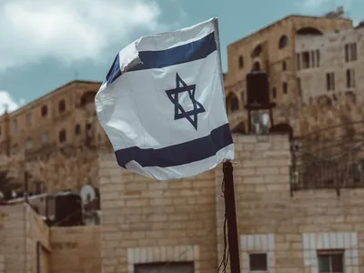 Foto Stock Развивающийся флаг Израиля | Adobe Stock