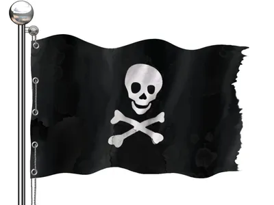 Флаг пиратский большой 60 на 90 см купить в kaskad-prazdnik.ru за 369 руб.