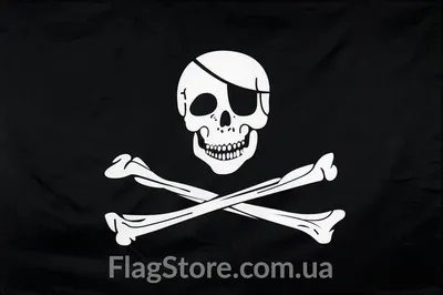 Купить классический пиратский флаг (прапор Веселый Роджер) FlagStore