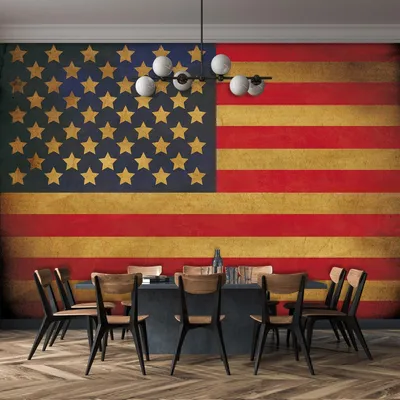 Горизонтальное фотопанно JoyArty на стену \"Флаг США на вагонке\", 100x150 см  — купить в интернет-магазине по низкой цене на Яндекс Маркете