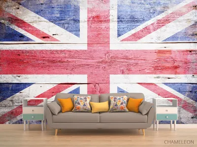 Фото обои с Лондоном 368x254 см Флаг Великобритании (10677P8)+клей купить  по цене 1200,00 грн