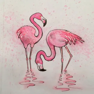 Уроки рисования. Как нарисовать фламинго акварелью How to draw Flamingos |  Art School - YouTube