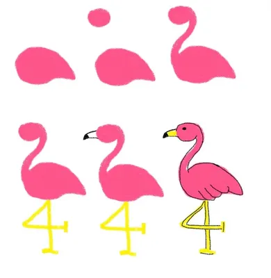 Изображение Розовый фламинго 3D Абстракция Разное Для подростков Разное Для  девочек Птицы