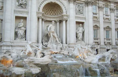 Фото Италия Фонтаны Fontana di Trevi город Скульптуры