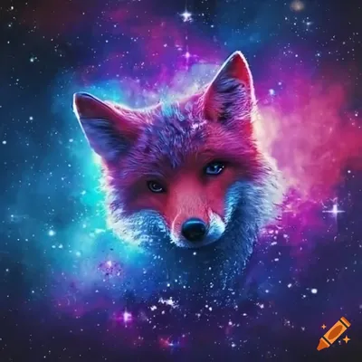 Fox made of galaxy wallpaper on Craiyon