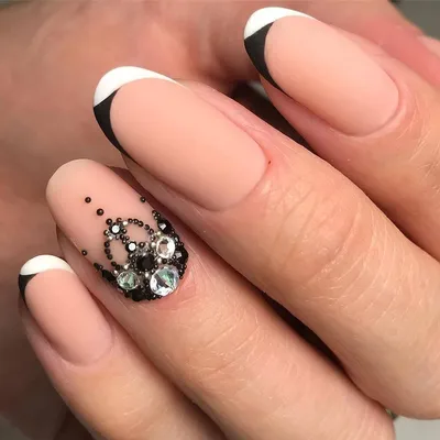 Накладные ногти Kitty Nail яркий френч со стразами, форма балерина,  глянцевые длинные, 20 шт - купити за найкращою ціною в Україні ➤  KittyShop.com.ua