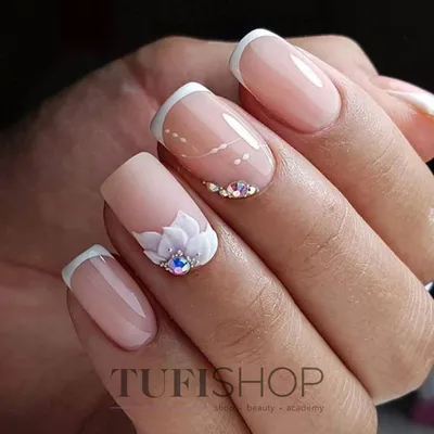 Накладные ногти Kitty Nail, френч со стразами, форма балерина, длинные, 24  шт - купити за найкращою ціною в Україні ➤ KittyShop.com.ua