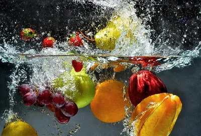 Картинки фрукты в воде - 68 фото