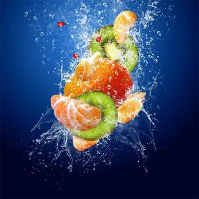 Фотообои фото цены в Молодечно -Акция-25% на фотообои -Фрукты в воде -  Фотообои Еда и напитки|фрукты и ягоды