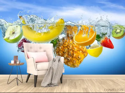 Картинки фрукты, вода, авокадо, абрикос, киви, ежевика, малина, клубника,  банан, лайм, белый фон - обои 1280x800, картинка №100488