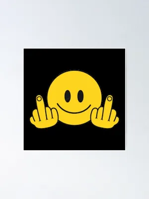 Fuck you emoji double fingers \" Poster for Sale by The Trend Shopl |  Redbubble