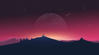 Silhouette of Mountain Under Red Sky Full HD - Gnome-look.org
