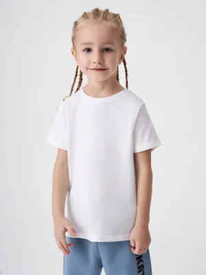Базовая белая футболка детская цвет: белый, артикул: 3801060229 – купить в  интернет-магазине sela