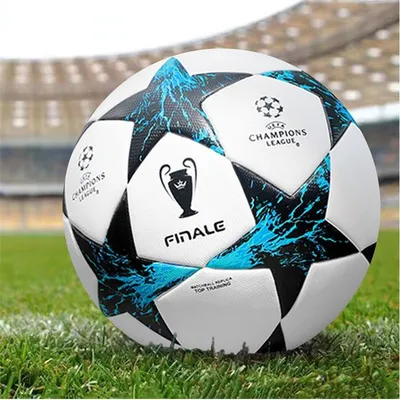 Футбольный мяч LrWLCH, 5 размер, белый, голубой купить по выгодной цене в  интернет-магазине OZON (1152918744)