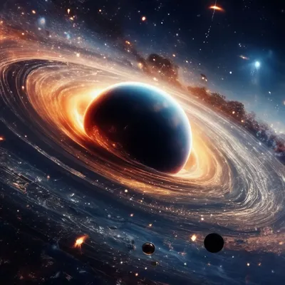 Планеты и галактика, обои научной фантастики Иллюстрация штока -  иллюстрации насчитывающей иностранец, природа: 121261419