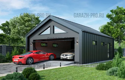 Современный гараж 7х12 на 3 машины - Строительство гаража 12х7 в стиле  барнхаус под ключ