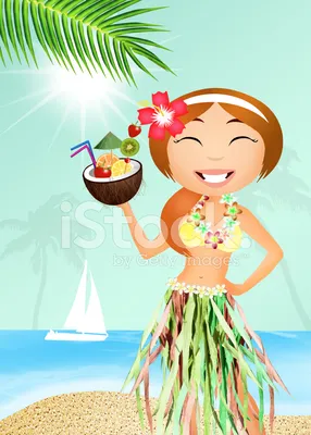 Гавайские Девочка Стоковый Вектор | FreeImages