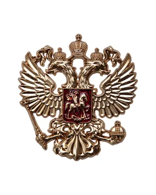 Купить герб России на бархатном щите (флок триколор) в рамке, Орёл окрашен